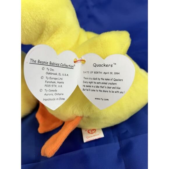 Ty Beanie Babies Bundle (3pcs) Quackers In 3 Sizes Buddy Baby And Teenie Beanie - Picture 14 of 16